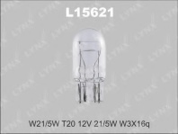Лампа LYNXauto W21/5W 12V W3X16Q б/ц L15621