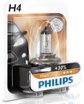 Лампа Philips H4 12V 60/55W Vision +30% PREMIUM блистер